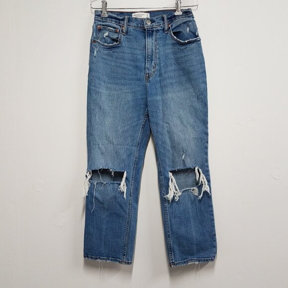 Abercrombie & Fitch Jeans Blue Womens 26/2S The Ankle Straight Ultra High Rise - Picture 1 of 6